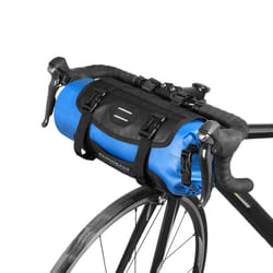 Waterproof Front Bicycle Bag, Bike Front Frame Handlebar Pannier Rack with Wheel, Dry Bag Top Closure 3L-7L Adjustable (Blue)