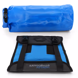 Waterproof Front Bicycle Bag, Bike Front Frame Handlebar Pannier Rack with Wheel, Dry Bag Top Closure 3L-7L Adjustable (Blue)