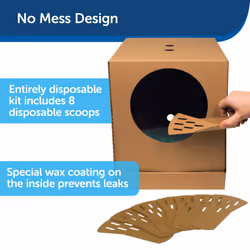 Disposable Cat Litter Box, Collapsible Covered Design for Travel, from the Makers of ScoopFree Self Cleaning Cat Litter Box