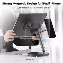 iPad Magnetic Stand with Magsafe Ring, 360 Rotatable iPad Mount Stand for iPad, iPhone, Headphones, Adjustable iPad Tablet Stand Aluminum with Ideal