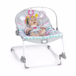 Rosy Rainbow Infant to Toddler Rocker with Vibrations, Baby Seat for Girl or Boy, Newborn +