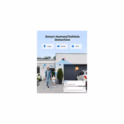 4K IP PoE Camera Outdoor CCTV with Smart Human/Vehicle Detection, IR Night Vision, IP66 Weatherproof Security Camera Supports Audio Recording, microSD