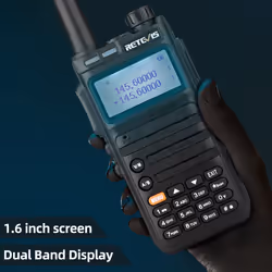 RA685 2 Way Radio Long Range, Dual Band Walkie Talkies for Adults, 5W 1800mAh LCD Display, DTMF VOX LED Flashlight Handheld, Rechargeable Walkie