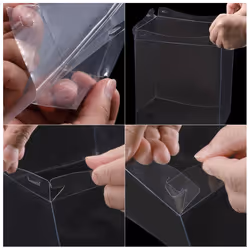 Clear Cake Box, 5Pcs 9"x9"x9" - Tall Cake Boxes with Ribbon for 6 Inch Cake Packing Carry - for Birthday Parties, Wedding (White)