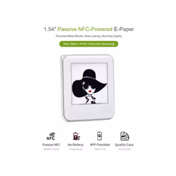 1.54inch NFC-Powered e-Paper No Battery Wireless Powering and Data Transfer (Pure White Case)