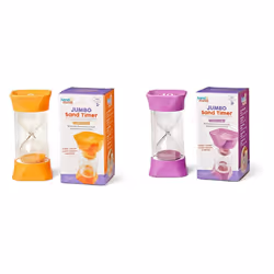 93068 Jumbo Sand Timer (5-Minute), Orange & 93069 Jumbo Sand Timer (10-Minute), Purple