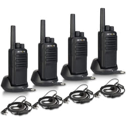 NR610 Walkie Talkie Professional, Handheld 2 Way Radio with Earpieces, AI Noise Cancelling, PMR446 VOX, 1200mAh USB C Rechargeable Walkie Talkies for