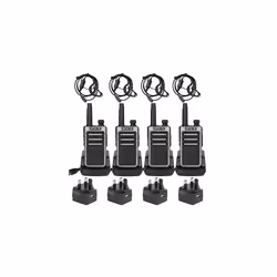 RB666 Walkie Talkie, PMR446 2 Way Radio Rechargeable with Earpieces, Fast Charging, VOX, Metal Back Clip, Squelch, Security W ...
