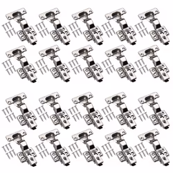 20PCS Half Overlay Soft Close Cabinet Hinge Repair Plate Kit with Screws for Cabinet Furniture Drawer Window Stainless Steel ...