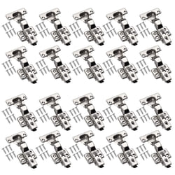 20PCS Half Overlay Soft Close Cabinet Hinge Repair Plate Kit with Screws for Cabinet Furniture Drawer Window Stainless Steel Plate Repair Accessory