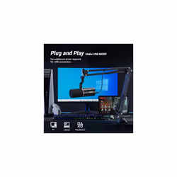 USB/XLR Microphone, Broadcast-quality Dynamic Studio PC Mic with Boom Arm for Podcasting Recording Gaming Music Streaming Singing Voice-Over Noise