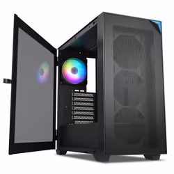 AL800 Full Tower PC Computer Case w/Door Opening Design Tempered Glass, E-ATX/ATX Support, Built-in ARGB LED Strip in Front M ...