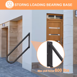 2pcs U-Shaped Stair Handrails for Outdoor Steps, Wall Mount Handrail 1-4 Steps, Hand Railings (27.5"Length,24"Height) for Garden Wall Garage Steps