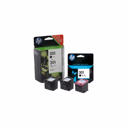 301 3-pack Black/Tri-colour Original Ink Cartridges Combo pack Page Yield B 190/ Tri 165 (E5Y87EE)