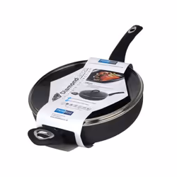 Diamond Non Stick Deep Fry Pan With Glass Lid 28cm [P670]