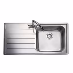 Rangemaster OL9851, Flush-mounted sink, Rectangular, Stainless steel, Stainless steel, 1 bowls, Rectangular