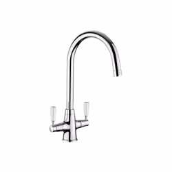 Kitchen Sink Tap Dual Lever Mono Classic Mixer Chrome Mixer Tap Swivel Spout