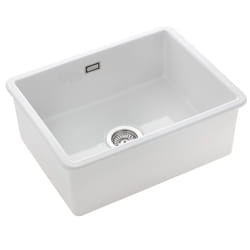 Rangemaster Rustique Kitchen Sink Single Bowl Rectangular Ceramic Strainer Waste