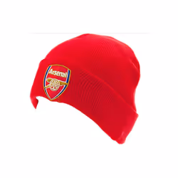 Arsenal FC Cuff Red Knitted Hat Beanie with Embroidered Club Badge.
