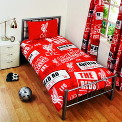 Liverpool FC Childrens/Kids Official Patch Football Crest Duvet Set - Single, Red