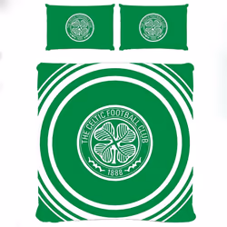 Celtic FC Official Double Duvet and Pillowcase Set Pulse Design