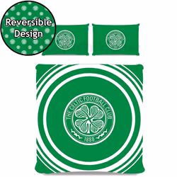 Celtic FC Official Double Duvet and Pillowcase Set Pulse Design