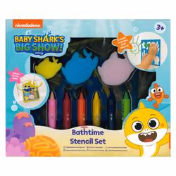 Baby Shark Big Show Bath Time Crayon Stencil Drawing Set Pre-School Children