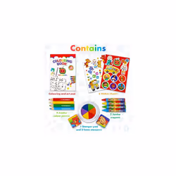 CoComelon Arts and Crafts Backpack - Childrens Backpacks - CoComelon Backpack - Kids Activity Packs - CoComelon Colouring Book - Travel Activity Packs
