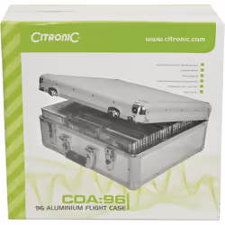 9 Citronic CDA-96 Aluminium 96x CD Compact Disc Flight Carry Storage Case Box