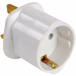 Schuko Eiuropean Euro to UK Mains Plug Visitor Adaptor