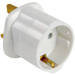 Schuko Eiuropean Euro to UK Mains Plug Visitor Adaptor