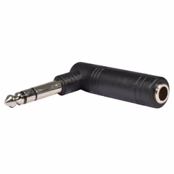 qtx Adaptor Right Angle 6.3mm Stereo Jack Plug 6.3mm Stereo Jack Socket