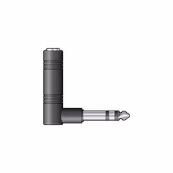 qtx Adaptor Right Angle 6.3mm Stereo Jack Plug 6.3mm Stereo Jack Socket