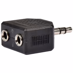 QTX Splitter 3.5mm Stereo Jack Plug 2 x 3.5mm Stereo Jack Sockets
