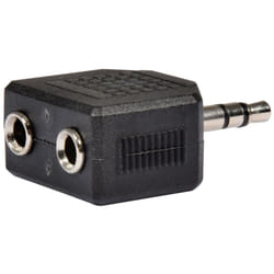 QTX Splitter 3.5mm Stereo Jack Plug 2 x 3.5mm Stereo Jack Sockets