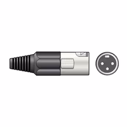 3-pin XLR connectors with strain relief and plastic cable protector. Fast mounting. For cables up to 8mmØ.