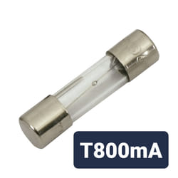10 X T800ma Slow Blow/Anti Surge Glass Fuse. 20 x 5mm, 250v