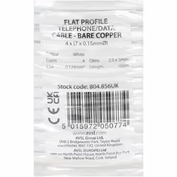 Mercury 804.856UK 4-way Flat Profile Comms white Cable 100m