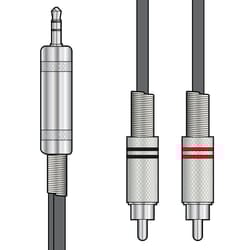 High Quality Classic 3.5mm TRS Jack to 2 x RCA Phono Leads 1.5m