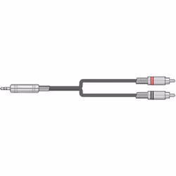 Citronic High Quality Classic 3.5mm TRS Jack to 2 x RCA Phono Leads 6m