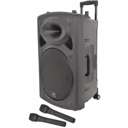 Qtx QR15PABT, Floor, 100 W, Black, Battery, DC, 8 h, 440 mm