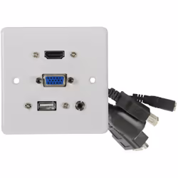 AV Link 122.395UK, HDMI + VGA + USB A + 3.5mm, USB 2.0, White, 86 mm, 10 mm, 86 mm