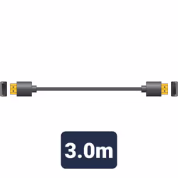 3m Super Slim Thin-Wire V2.0 HDMI Cable HD Flexible 3.6mm Lead 4K x 2K @ 60HZ ARC