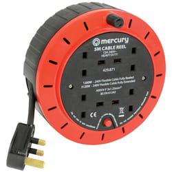 5M Mercury 4 Gang Extension Reel with Thermal Cut-Out