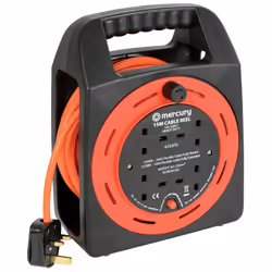 Mercury 4-Gang 15m Extension Reel with Thermal Cut Out Orange