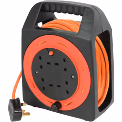 Mercury 4-Gang 15m Extension Reel with Thermal Cut Out Orange