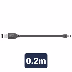 Short 20cm USB 3.1 Type C to USB 2.0 A Cable. Black