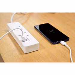 2 Gang Extension Lead with USB Port 2m - 2gang extention, 1x USB - 2G-USB-2M