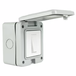 Weatherproof 1 Gang 2 Way Outdoor IP55 External Switch for Wall Light Garden