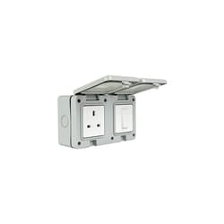 | Weatherproof Mains OUtdoor Single Switch and Socket